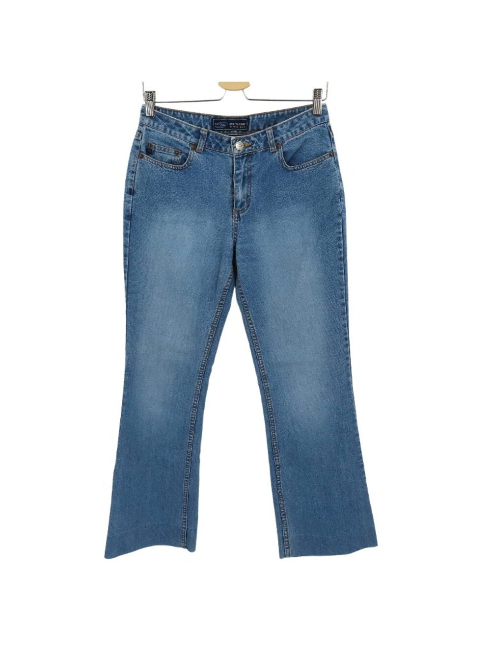 Weathervane Juniors 5 All Cotton Solid Blue Wash Denim Jeans Flared Flare Y2K